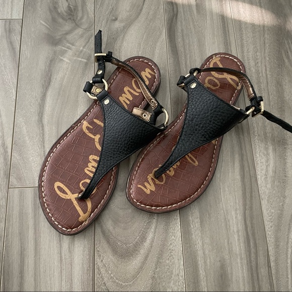 Sam Edelman Women's Greta Flat Sandal size 4.5 women Black - Picture 8 of 9